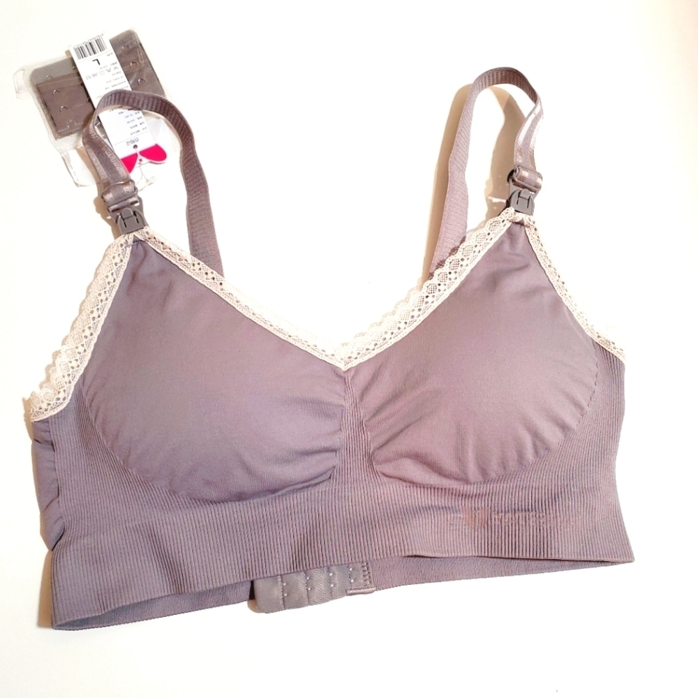 YATEMAO gray padded Bra new with tags size L Nwt
